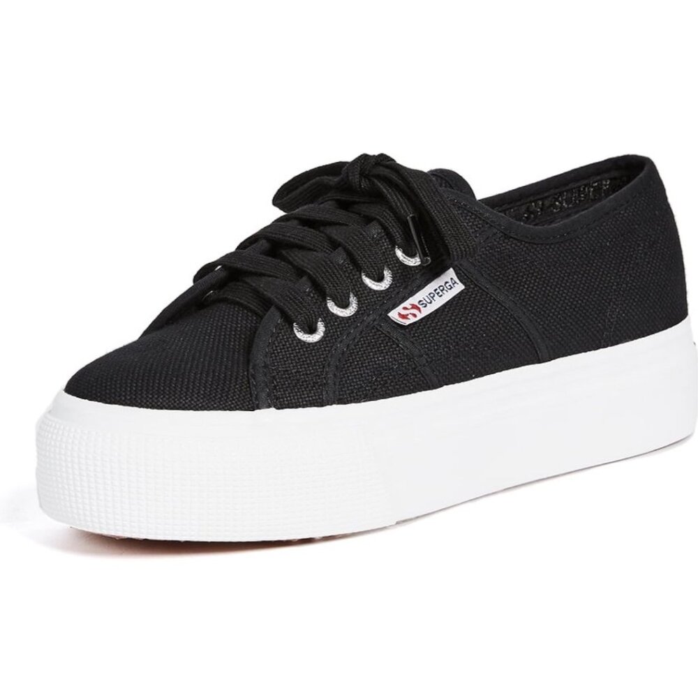 Superga Womens 2790 Acotw Platform Fashion Sneaker, Black/White, 9.5 US